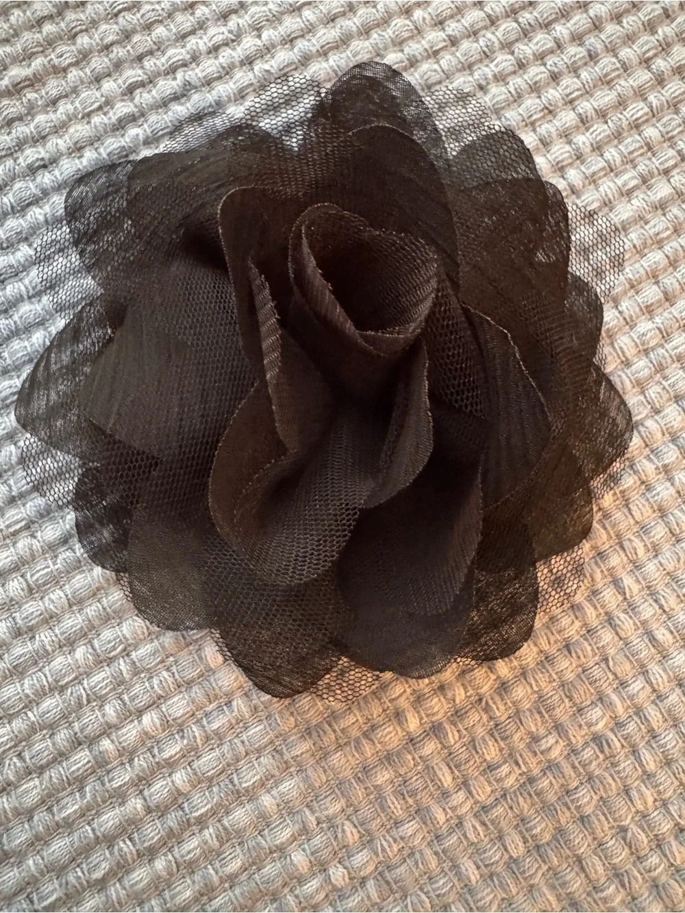 Brooch/Hair Clip - Black Floral Mesh - Women Accessories
